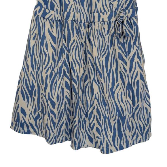 DVF x Target Kids Dress Faux Wrap Girls 4T White Blue Zebra Short Sleeve - Picture 4 of 6